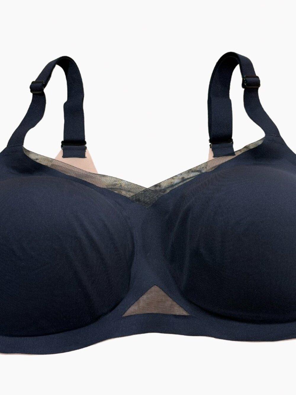 Honeylove Crossover Supportive Bra Size 42DD 42DDD Black LWBR0304
